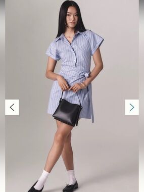 Anthropologie Maeve‎ Mave Button-Front Wrap Mini Shirt Dress Size XL